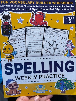 Scholastic Panda Education Spelling Weekly Practice for 3rd Grade (Paperback)
