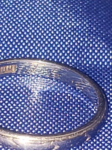 14k White Gold and Platinum Art Deco Mens Wedding Band Size 7 1910c