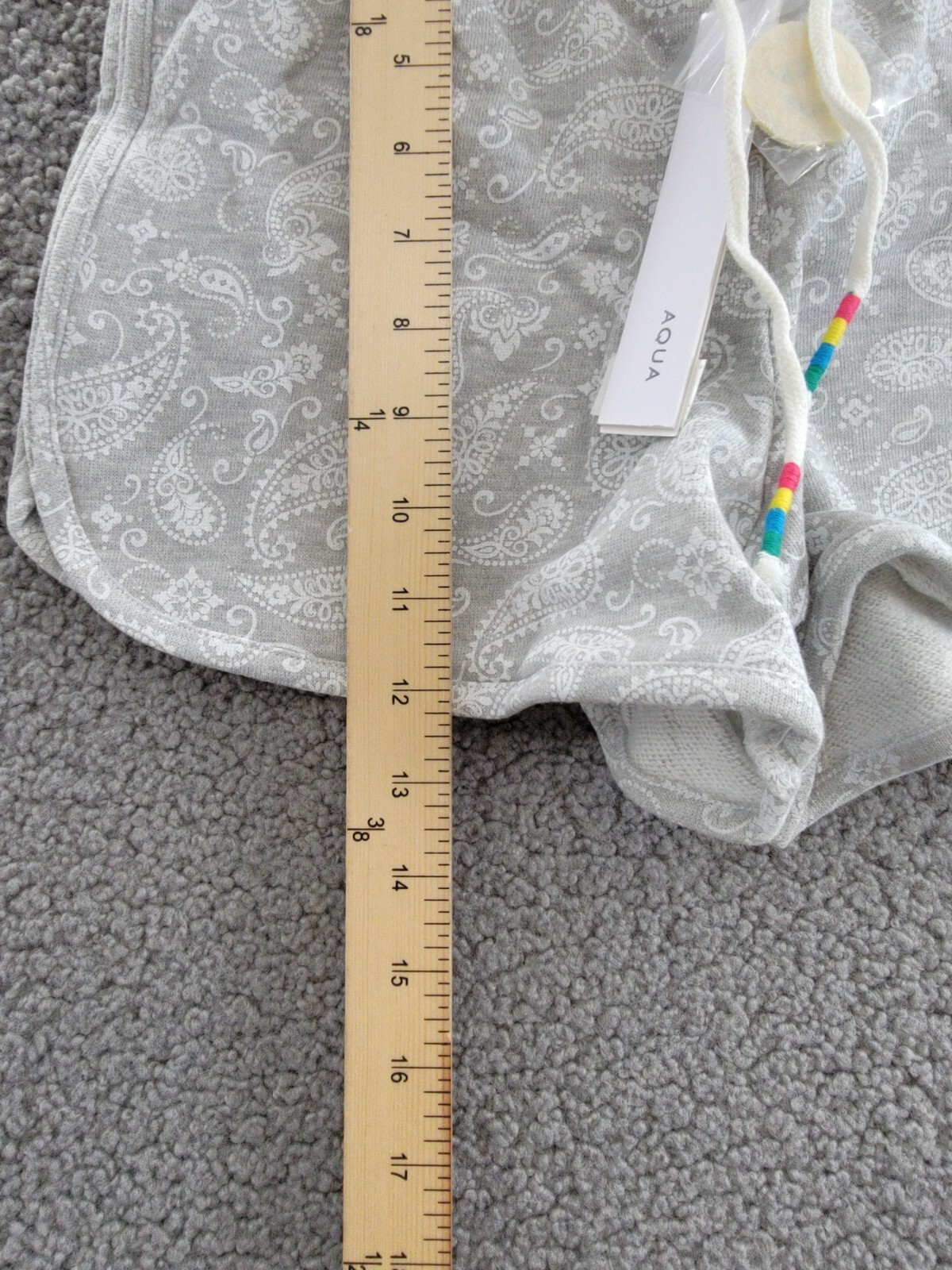 AQUA Camp Bandana Print Lightning Patch Shorts Women's XS Gray Paisley Pull On - Picture 9 of 17