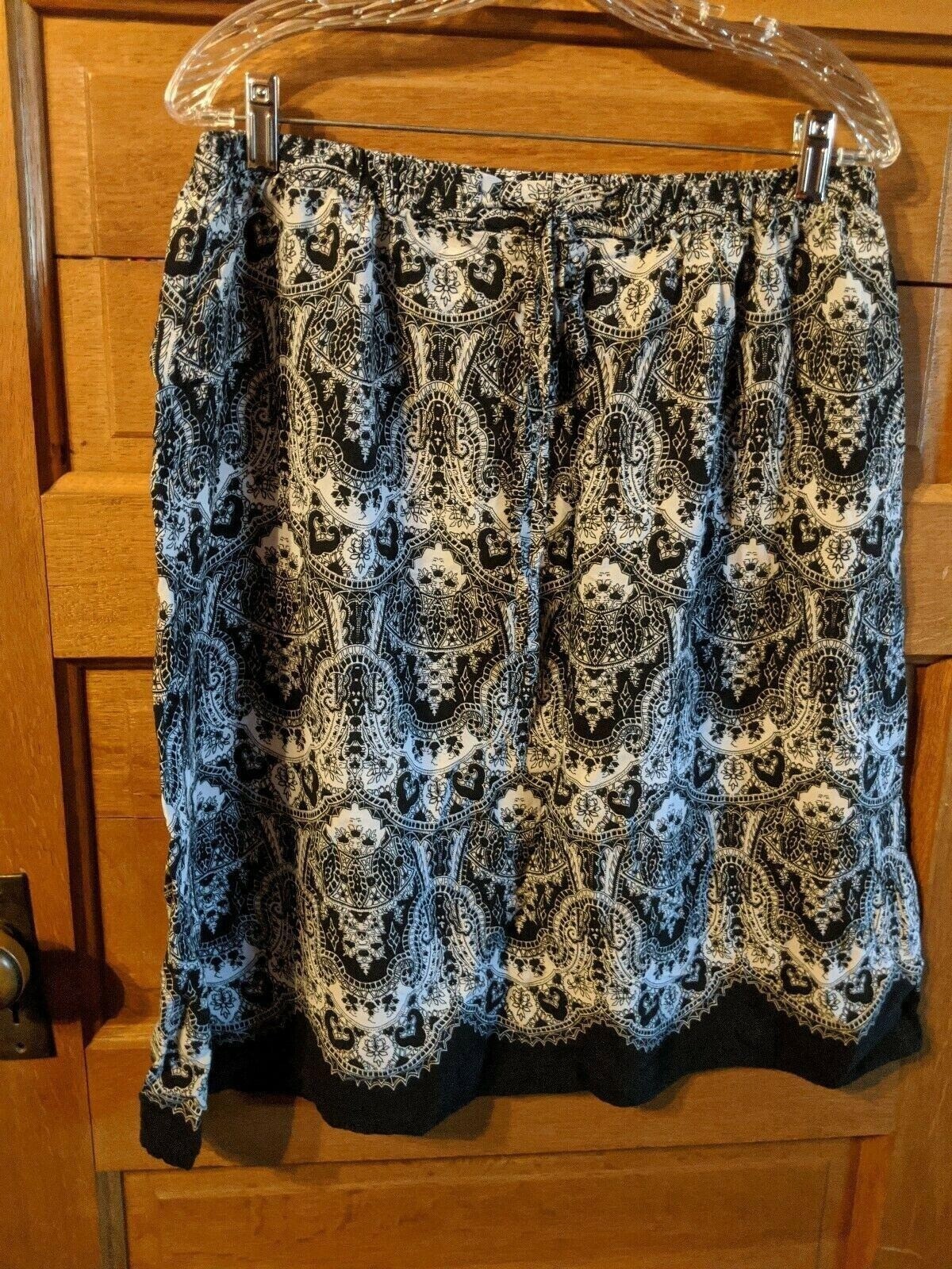 CJ Banks Skirt Black White Size L Large Christopher Womens Modest