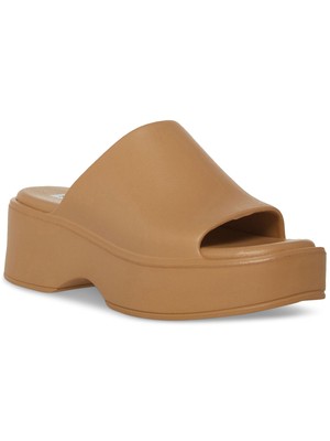 Шлепанцы на платформе STEVE MADDEN женские бежевые 1 на платформе с обтягивающим носком 7