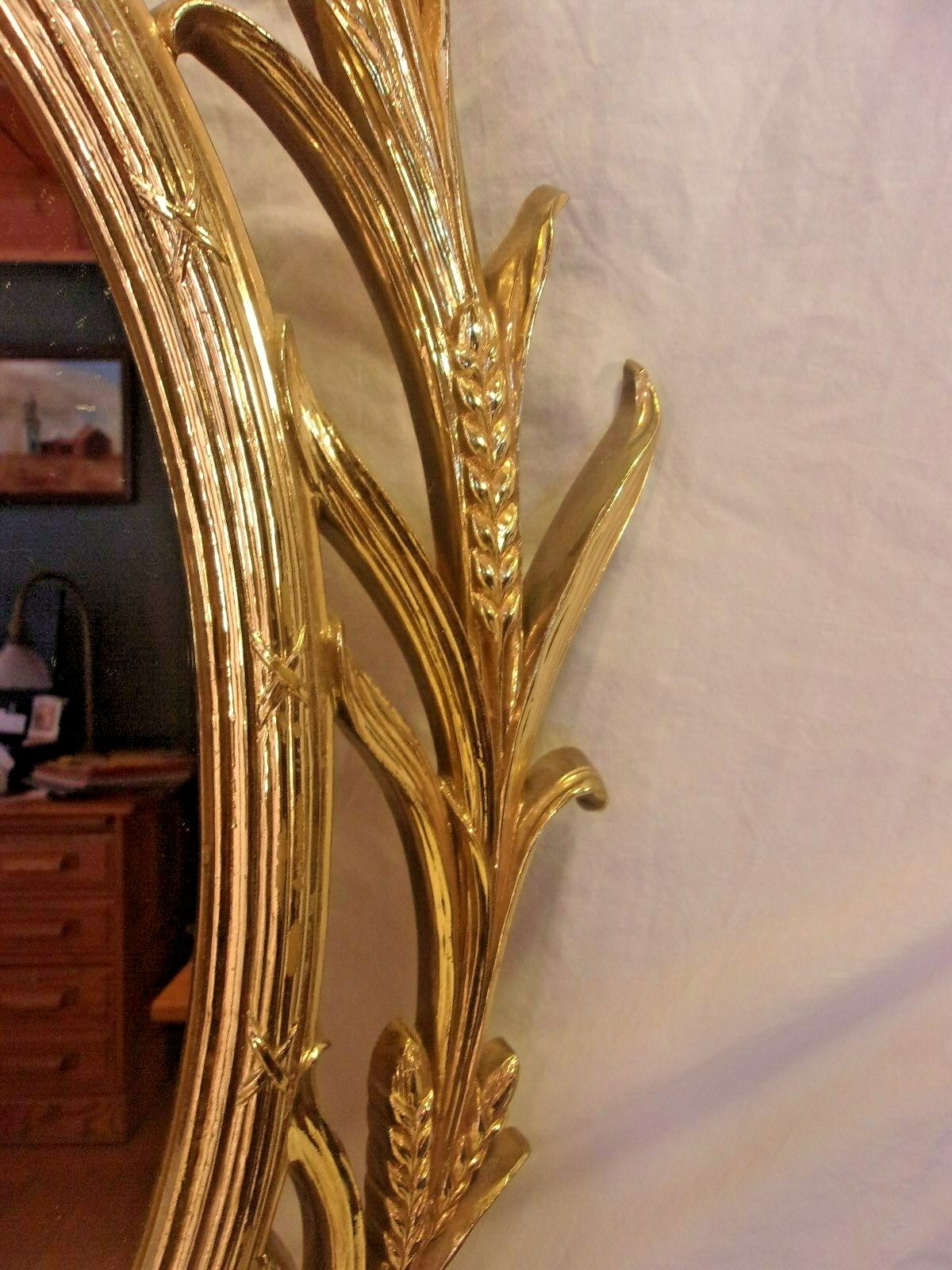Vintage mid century SYROCCO(cast resin) mirror 24x33 mirror 15x20 3/4