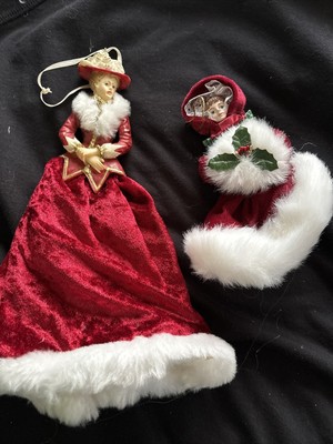 Victorian Mother&Daughter Xmiss Ornaments In Velvet 6 , 10 