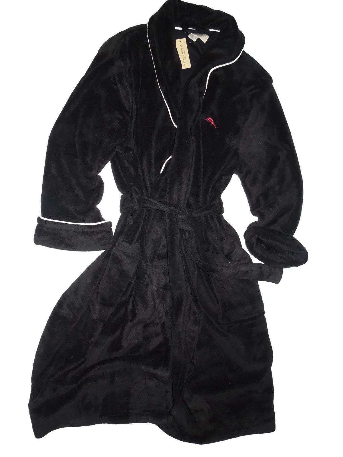 Tommy Bahama men's Black Da Vine Intervention wrap Robe size Large / XL