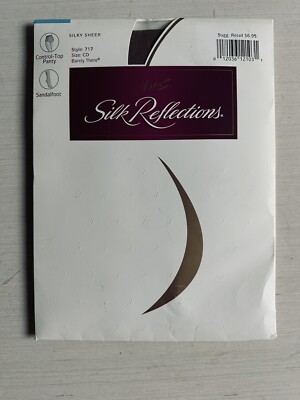 Hanes Pantyhose Silk Reflections Control Top Size CD Barely There Sandalfoot NEW