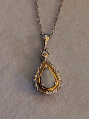 Alwand Vahan  Sterling Silver & 14K Yellow Gold Opal & Diamond Necklace