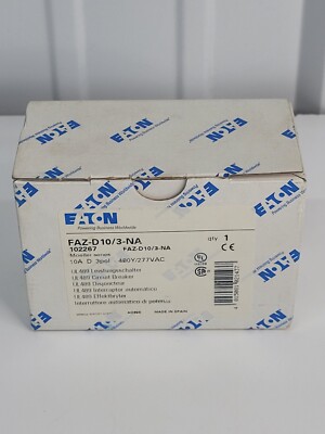 Eaton Faz-D10/3-NA Miniature Circuit Breaker 10 A 277/480VAC 3P NEW IN BOX t7