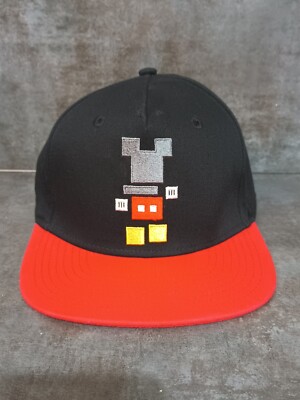 Disney NEFF Mickey Mouse Digital Block Snapback Black Hat Cap Flat Bill