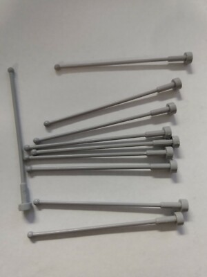 Bulk Lot of 10 Light Gray Antenna Whip 8H #2569   Compatible with Lego