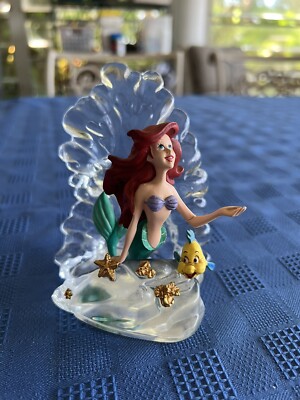 Disney Ariel & Flounder The Little Mermaid Franklin Mint Crystal Figurine