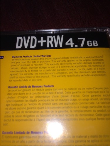Memorex 4.7GB DVD+RW Media (Single) (Discontinued by Manufacturer)