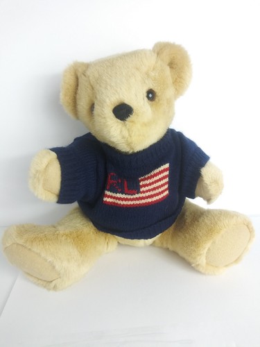 Vintage Ralph Lauren Polo Teddy Bear with Sweater Plush Toy Jointed