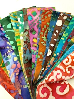 Batik strips One Pound Bag cotton fabric pre cut strip pack