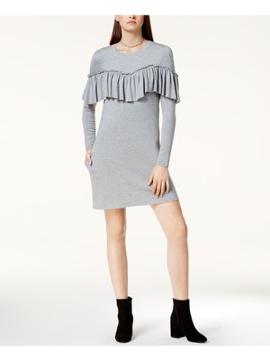 

KENSIE Женское серое платье прямого кроя с длинным рукавом и вырезом выше колена с длинными рукавами, Серый