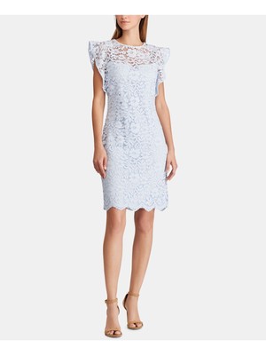

RALPH LAUREN Женское голубое вечернее платье-футляр длиной до колена Petites, Light blue