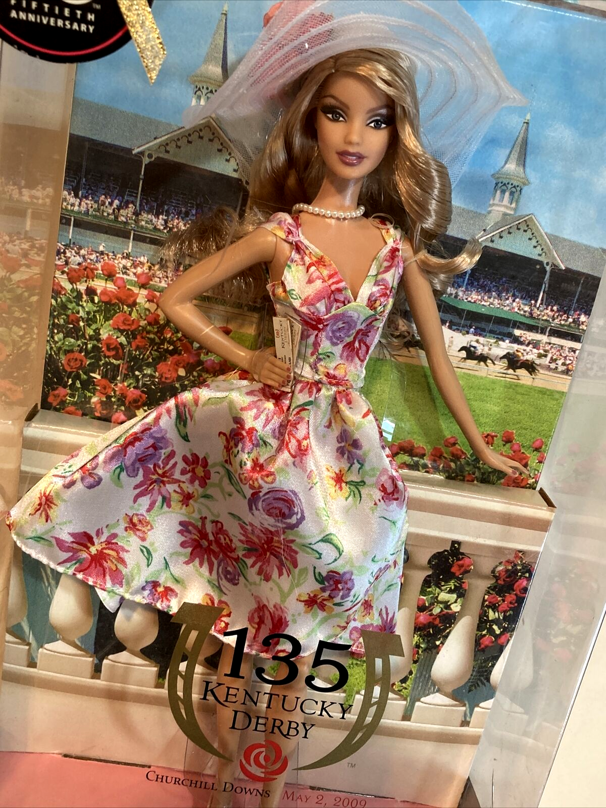 Barbie 50th Anniversary 135 Kentucky Derby Pink Label 2008 Barbie 50th Anniversary 135 Kentucky Derby Pink Label 2008