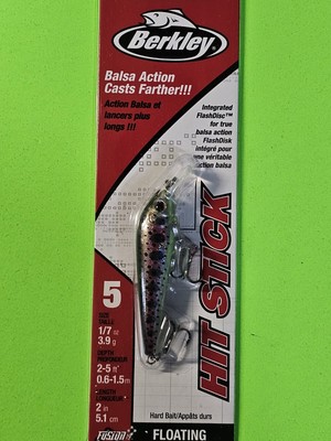 berkley hit stick floating size 5  2'' 1/7oz rainbow trout runs shallow 2'-5'