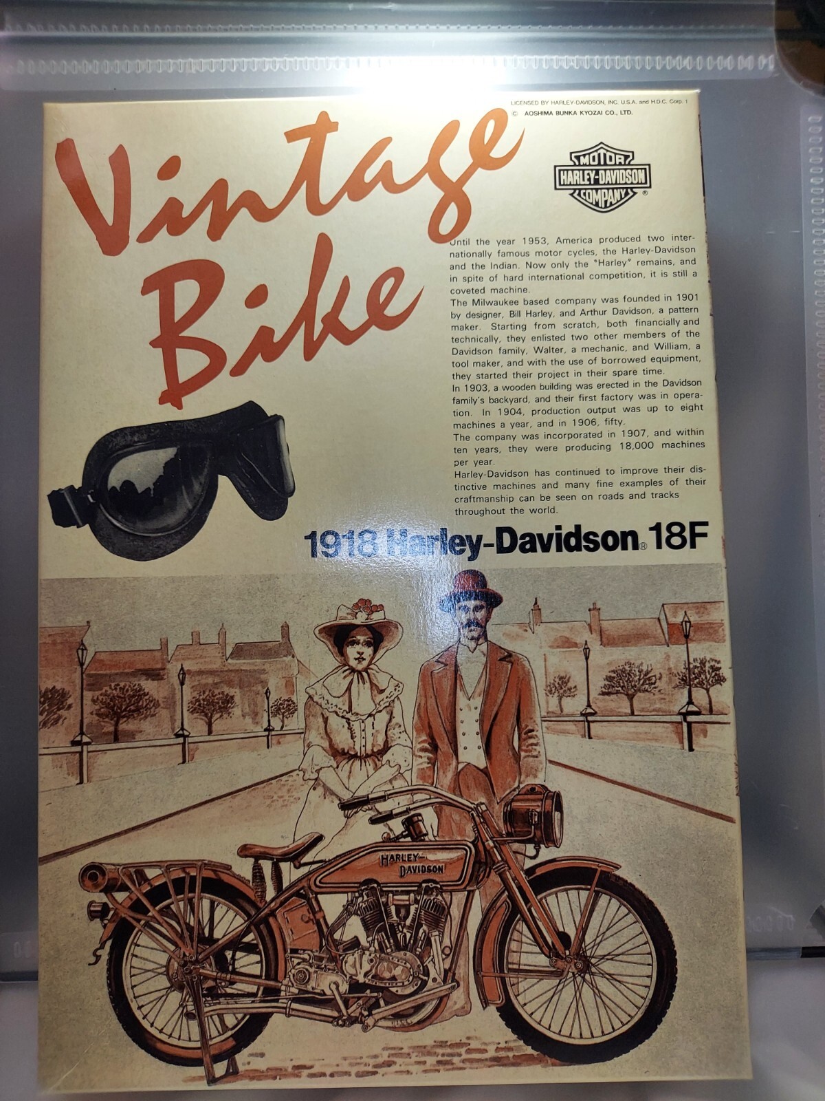 Aoshima 1/16 Scale Harley-Davidson 18F 1918 model Vintage