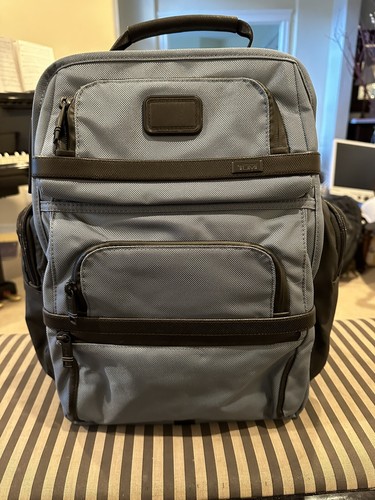 TUMI Alpha 3 Brief Pack Large Ballistic Nylon Business Backpack Storm Blue Black