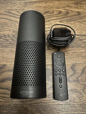 Amazon Echo (1st Generation) Smart Assistant (Black) + AC Adaptor & Remote