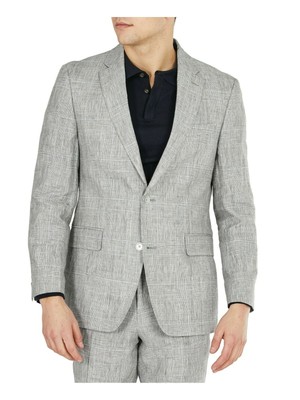 

TOMMY HILFIGER Мужской серый однобортный классический костюм в шотландскую клетку Раздельный блейзер