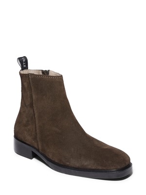 

ALLSAINTS Мужские коричневые кожаные ботинки на блочном каблуке с квадратным носком и застежкой-молнией Seth, Коричневый, ZM0285