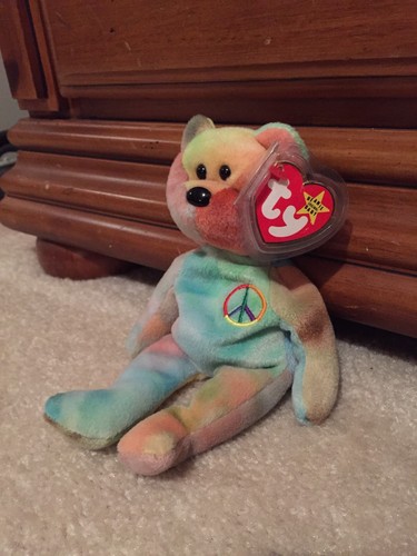Ty Beanie Baby Rare Peace Bear Retired PVC Pellets 1996 Will Negotiate Satisfied