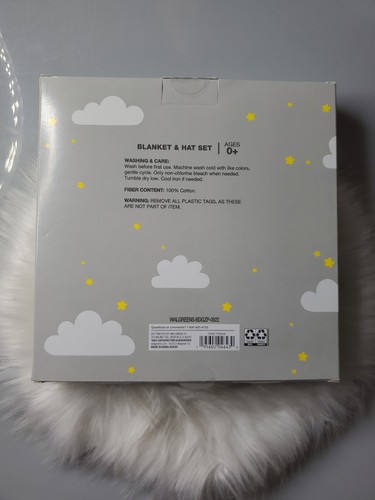 Moon and Stars Baby Blanket and Hat Set Boxed Set Pink, Baby Shower 100% Cotton