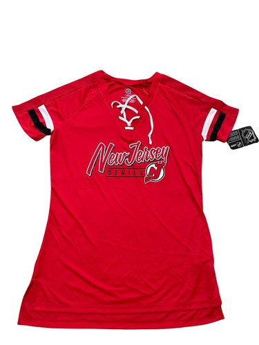 売れ筋商品|||ファナティクス カットソー トップス レディース Women's Red New Jersey Devils Jersey Lace-Up V-Neck Long Sleeve Hoodie T-shirt Red Women's New Jersey Devils Fanatics Red Jersey Lace-Up V-Neck
