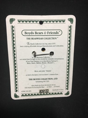 Boyds Bears Tennis BearWear Lapel Pin
