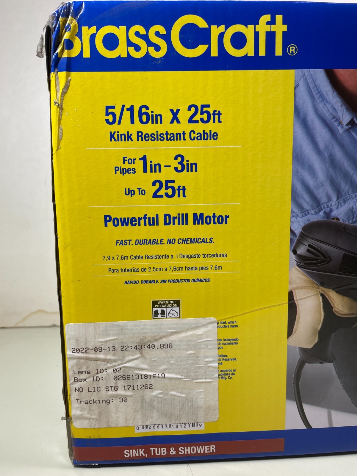 BrassCraft Hand Held Drain Cleaning Machine 5/16" x 25' Kink Resistant Cable