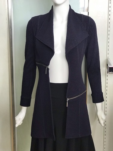 Pre-owned Eva Varro Womens Barcelona Long Jackets In Navy Blue