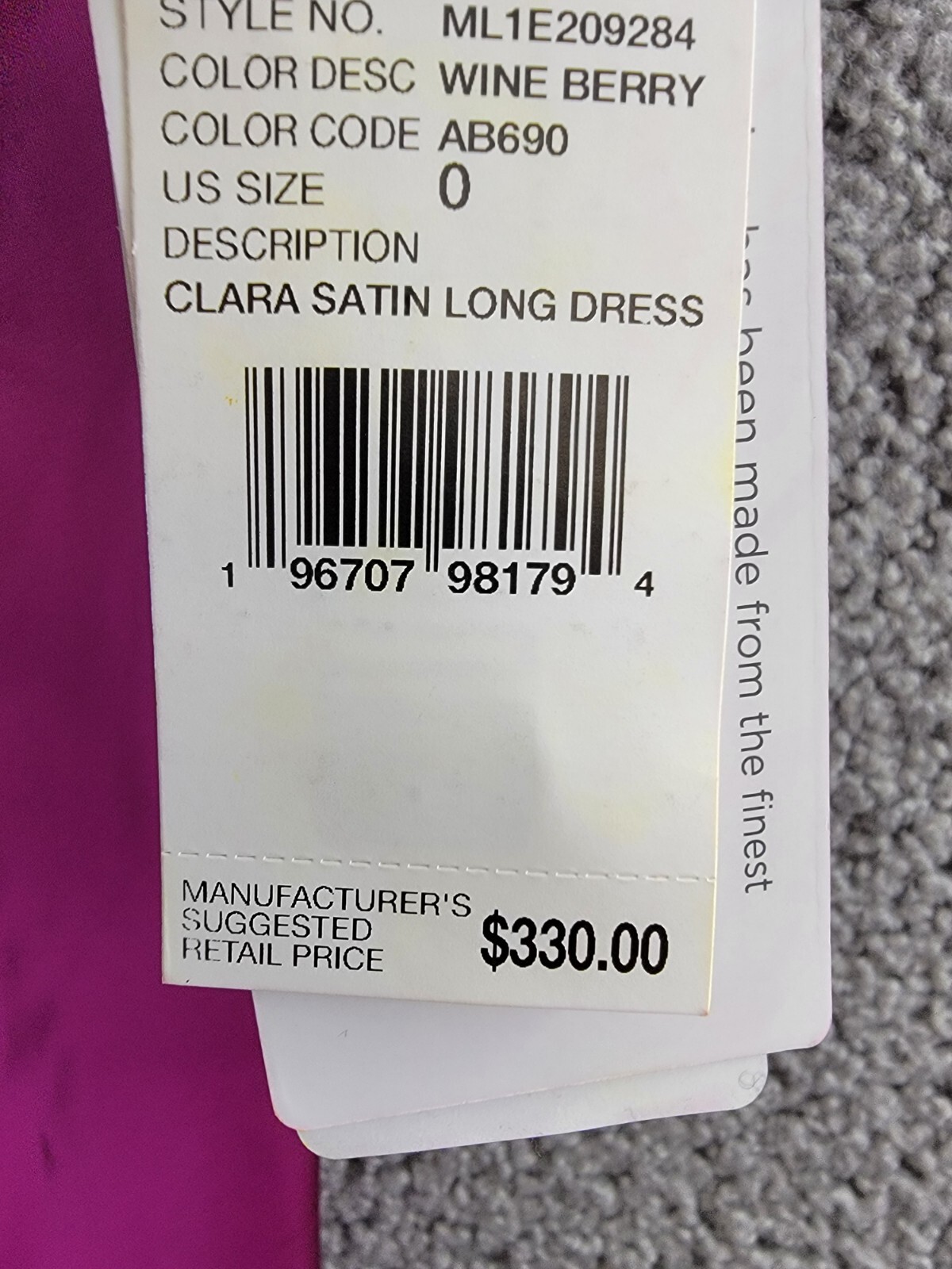 Liv Foster Clara Satin Dress Women's 0 Wine Berry Asymmetric Neck Side Zipped - Picture 16 of 16