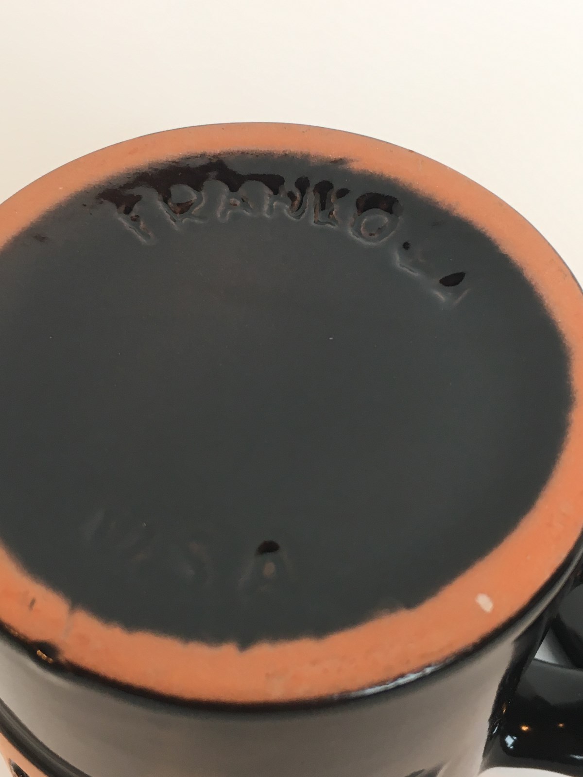 VINTAGE KENT SEED BLACK ONYX COFFEE MUG AND COASTER LID FRANKOMA RARE!!