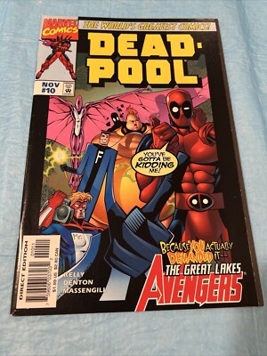 Deadpool #10 Marvel Comics 1997 Newsstand Variant Great Lakes Avengers app. MCU