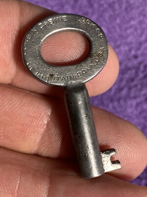 Corbin Cabinet Lock Steamer Trunk Key # T80 chest skeleton old OEM