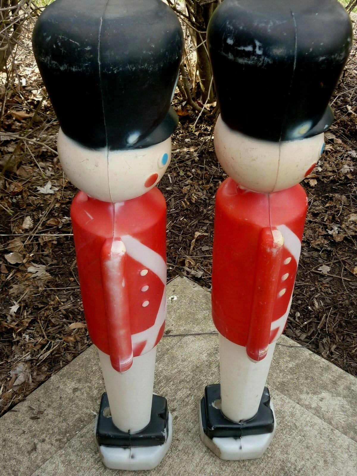 TWO 1980s Soldiers Plastic Blow Molds Lighted Christmas Decorations