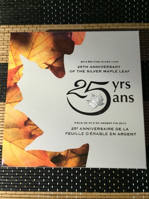 2013 Canada 5 oz Coin $50 25th Anniversary of the Silver Maple Leaf