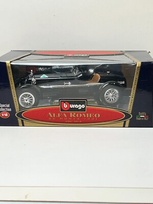 1:18 Scale Burago 1931 Alfa Romeo 8C Monza with Box, Black
