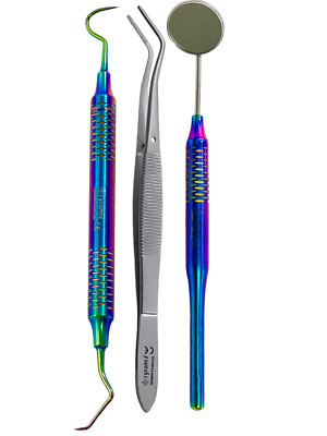 German Reusable Basic Dental Set Mirror Explorer College Plier Dental Instrument