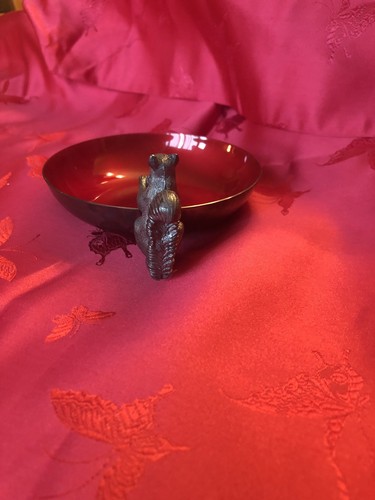 VINTAGE Reed & Barton FIGURAL SQUIRREL Silverplate BOWL Nut Dish #593