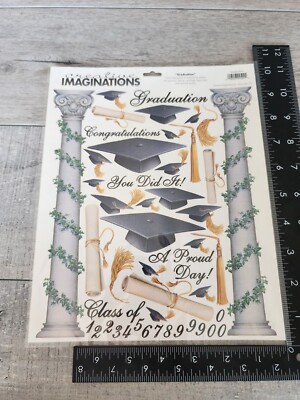 Vintage Stickers - Graduation - Creative Imaginations Large Sheet RARE NEW #37
