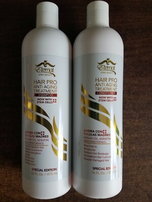 ETERNAL ANTI AGING TREATMENT SHAMPOO & CONDITIONER STEM CELLS & ARGAN OIL 16 FL 