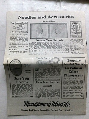 1927 Montgomery Ward small Columbia Records Catalog w/needles and accessories.