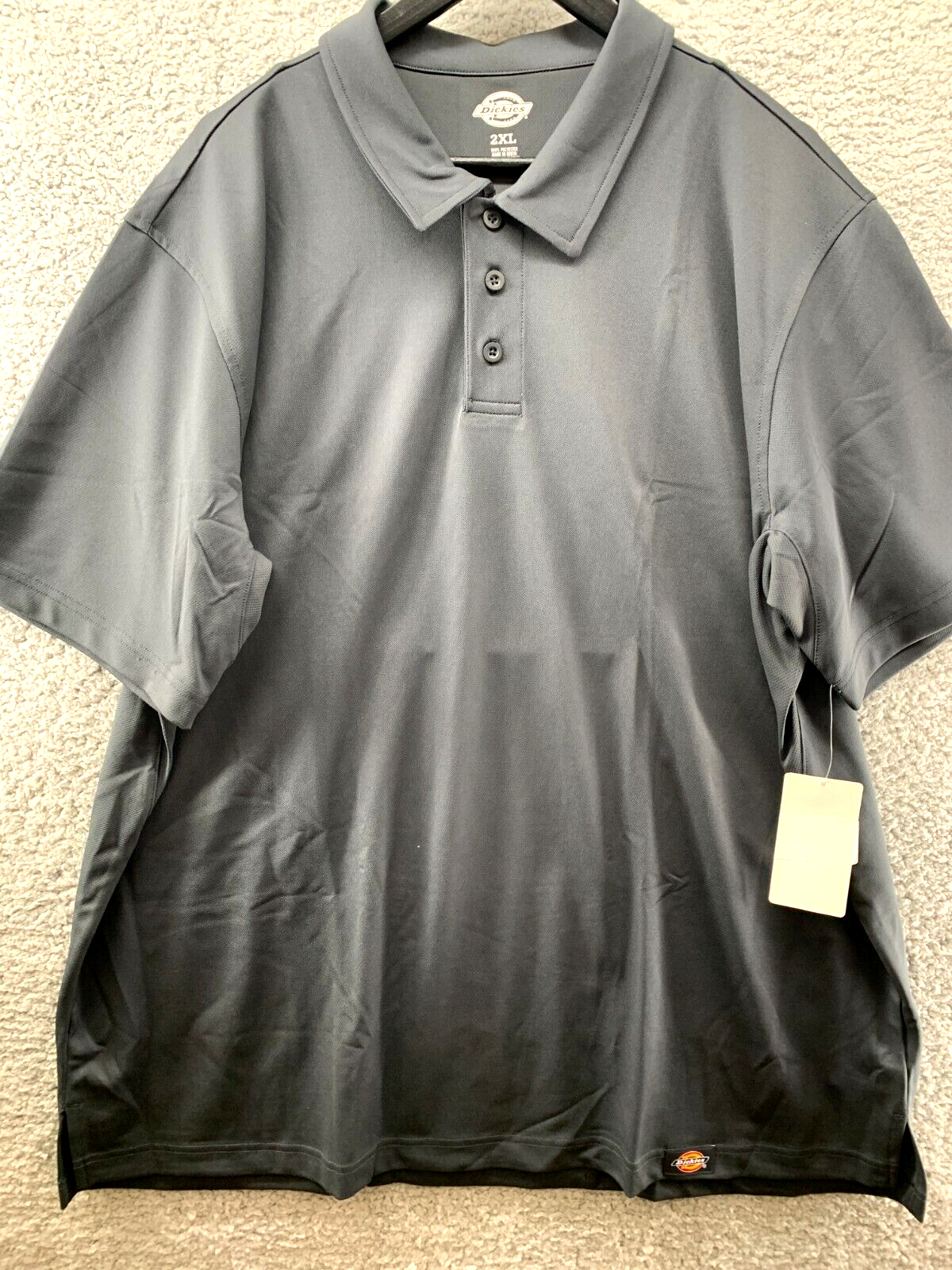 Dickies Polo Work Shirt Mens XXL Gray Durable Workwear Uniform Top Polyester
