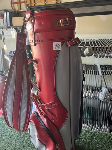Vintage Ron Miller Leather Pro Model Golf Bag Made in USA 3