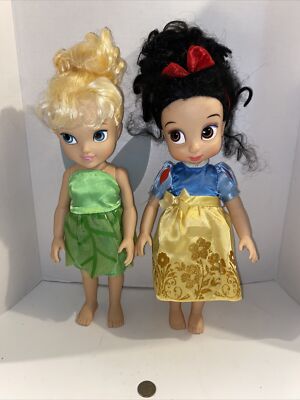 Disney Store Authentic Toddler Doll 16'' Tinker Bell/ Disney Animators Snow White