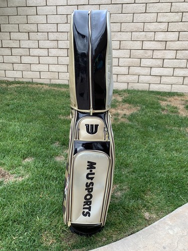 M・U SPORTS MU SPORTS Golf Embroidered Cart Bag w/ Wheels 9in Black 5way