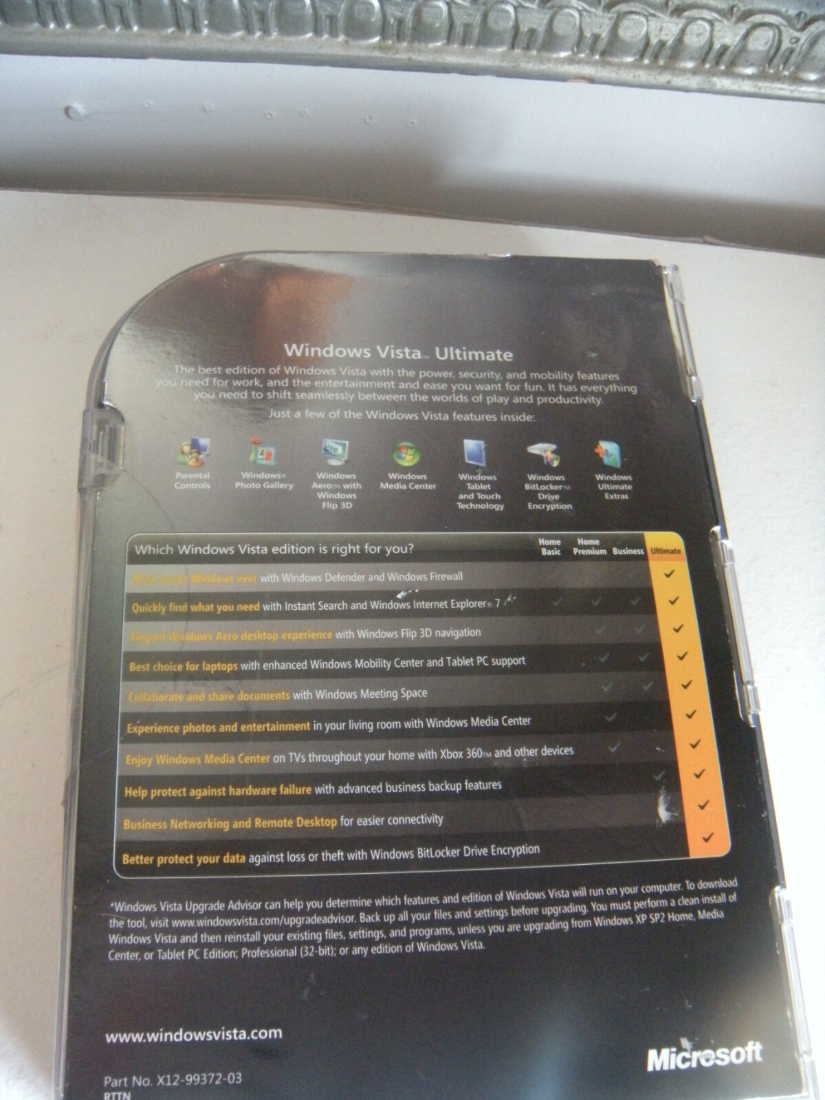 USED Microsoft Windows Vista Ultimate Upgrade genuine 32/64 bit w/ product key