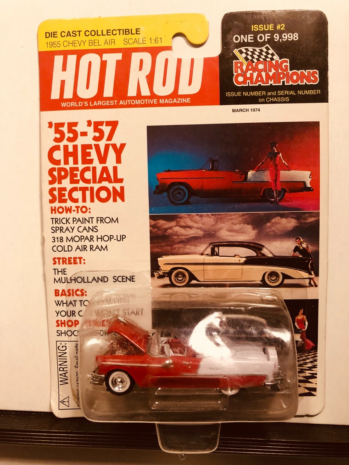 1/64 RACING CHAMPIONS HOT ROD MAGAZINE 1955 CHEVROLET BEL